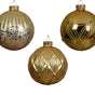 4" Gold Glitter Glass Ornament