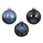 4" Blue Glitter Glass Ornament