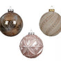4" Pink & Brown Glitter Glass Ornament