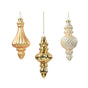 6" Pearl & Gold Glass Finial Ornament