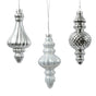 6" Silver Glass Finial Ornament