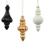 6" White, Gold & Black Glass Finial Assorted Ornament