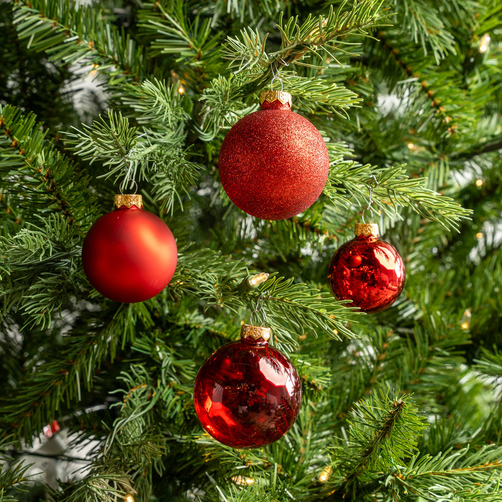 2-2.7" Assorted Glass Ornament Set Of 42