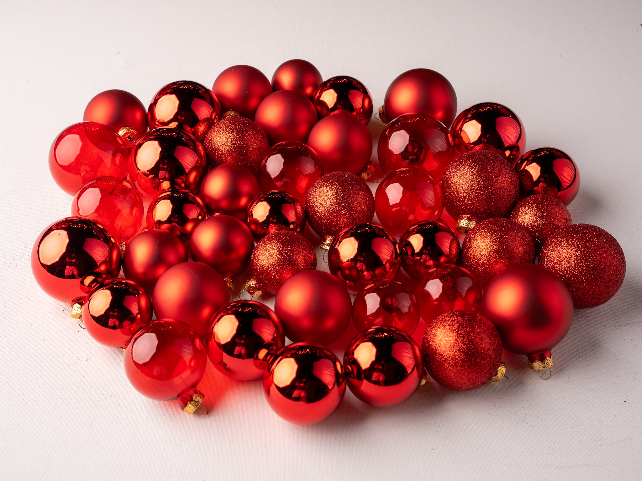 2-2.7" Assorted Glass Ornament Set Of 42