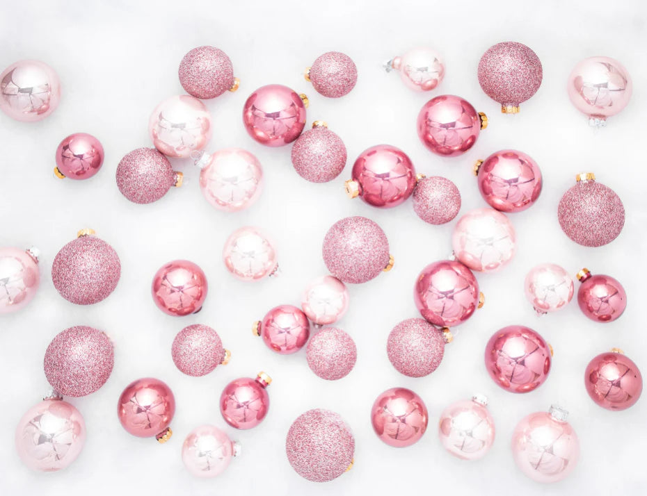 2-2.7" Assorted Glass Ornament Set Of 42