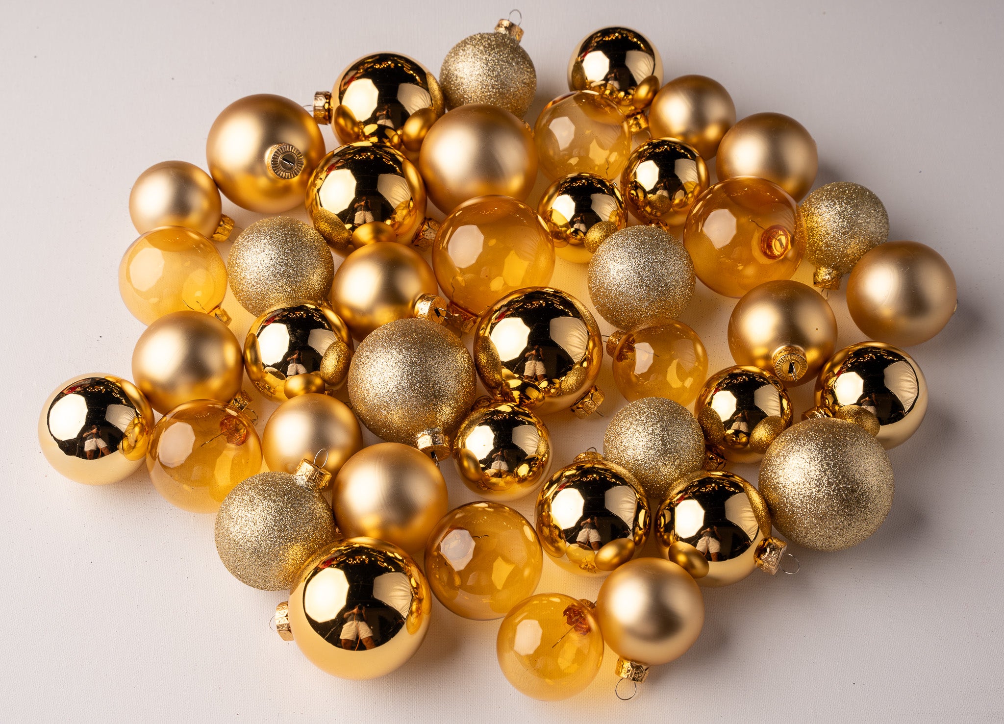 2-2.7" Assorted Glass Ornament Set Of 42