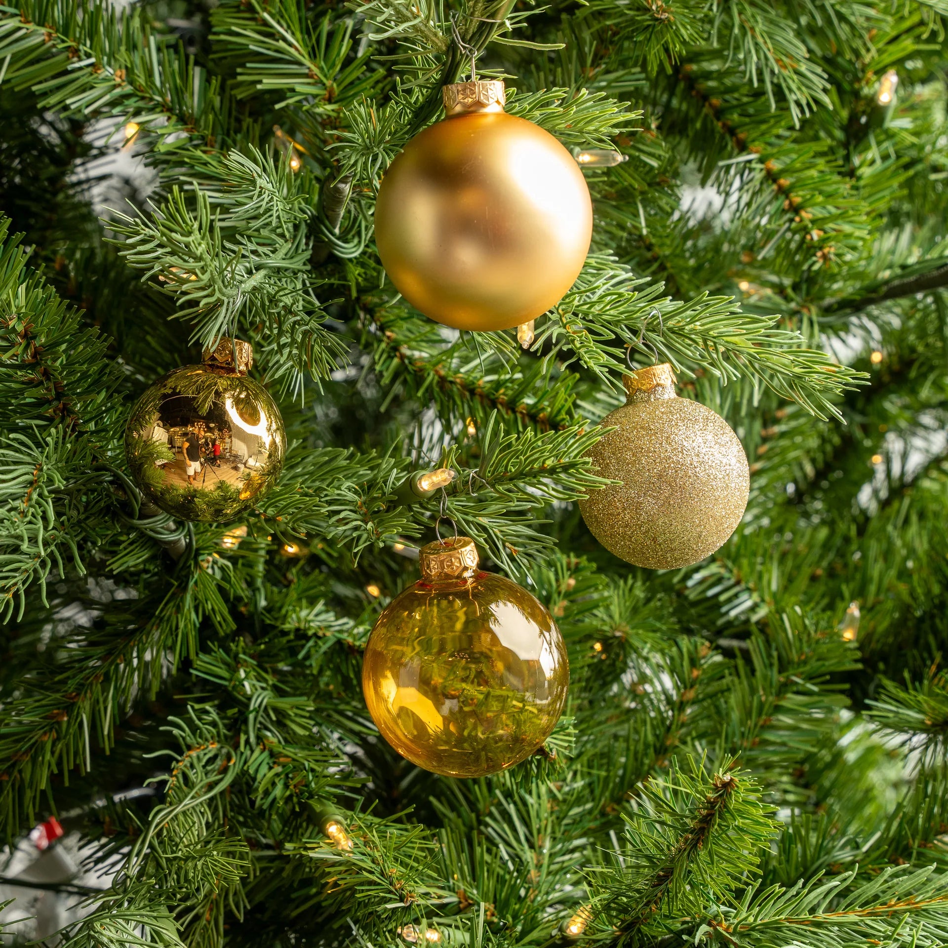 2-2.7" Assorted Glass Ornament Set Of 42