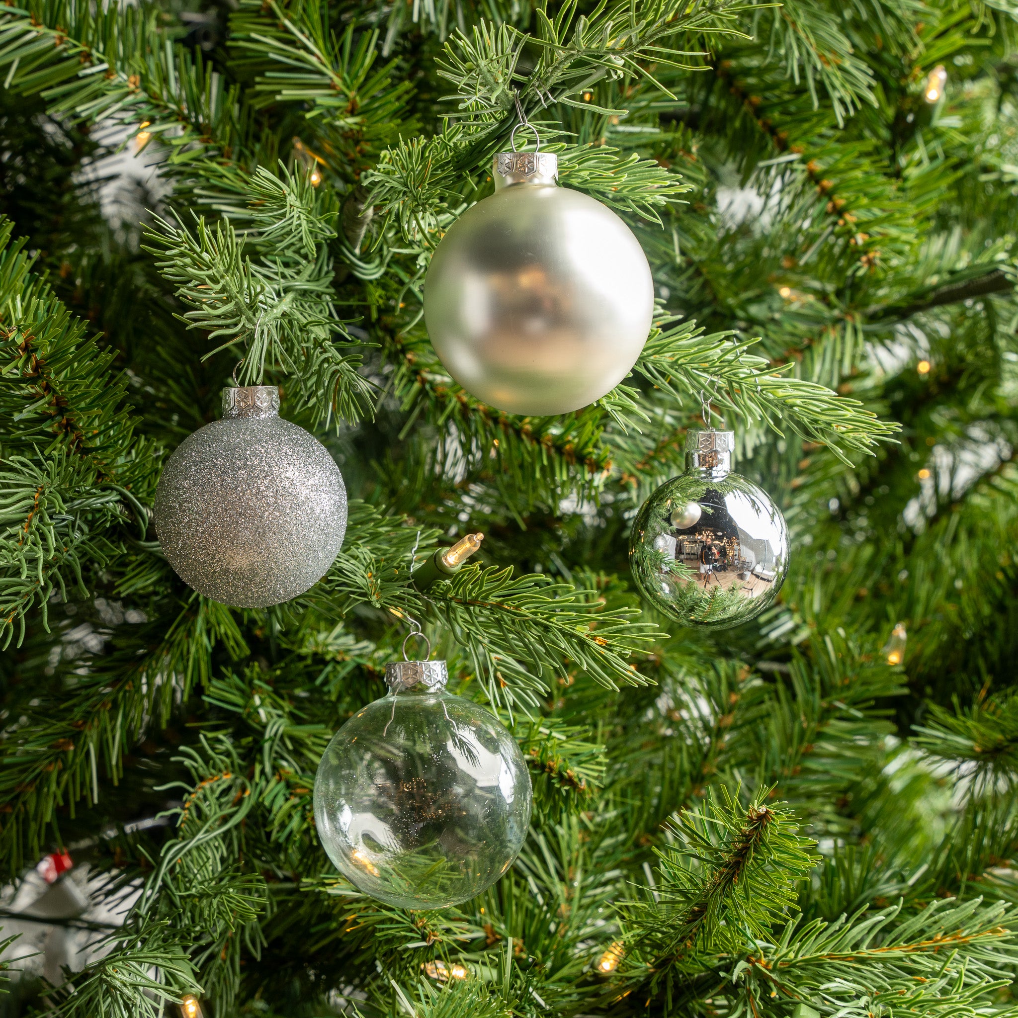 2-2.7" Assorted Glass Ornament Set Of 42