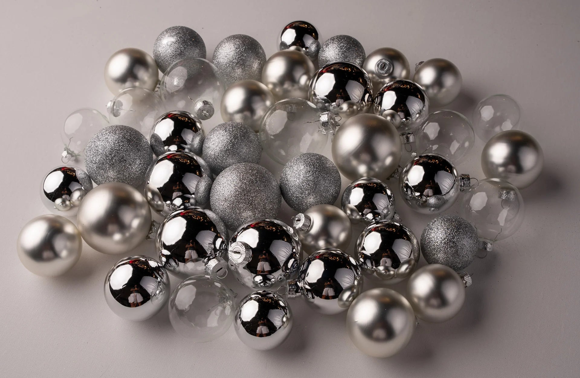 2-2.7" Assorted Glass Ornament Set Of 42