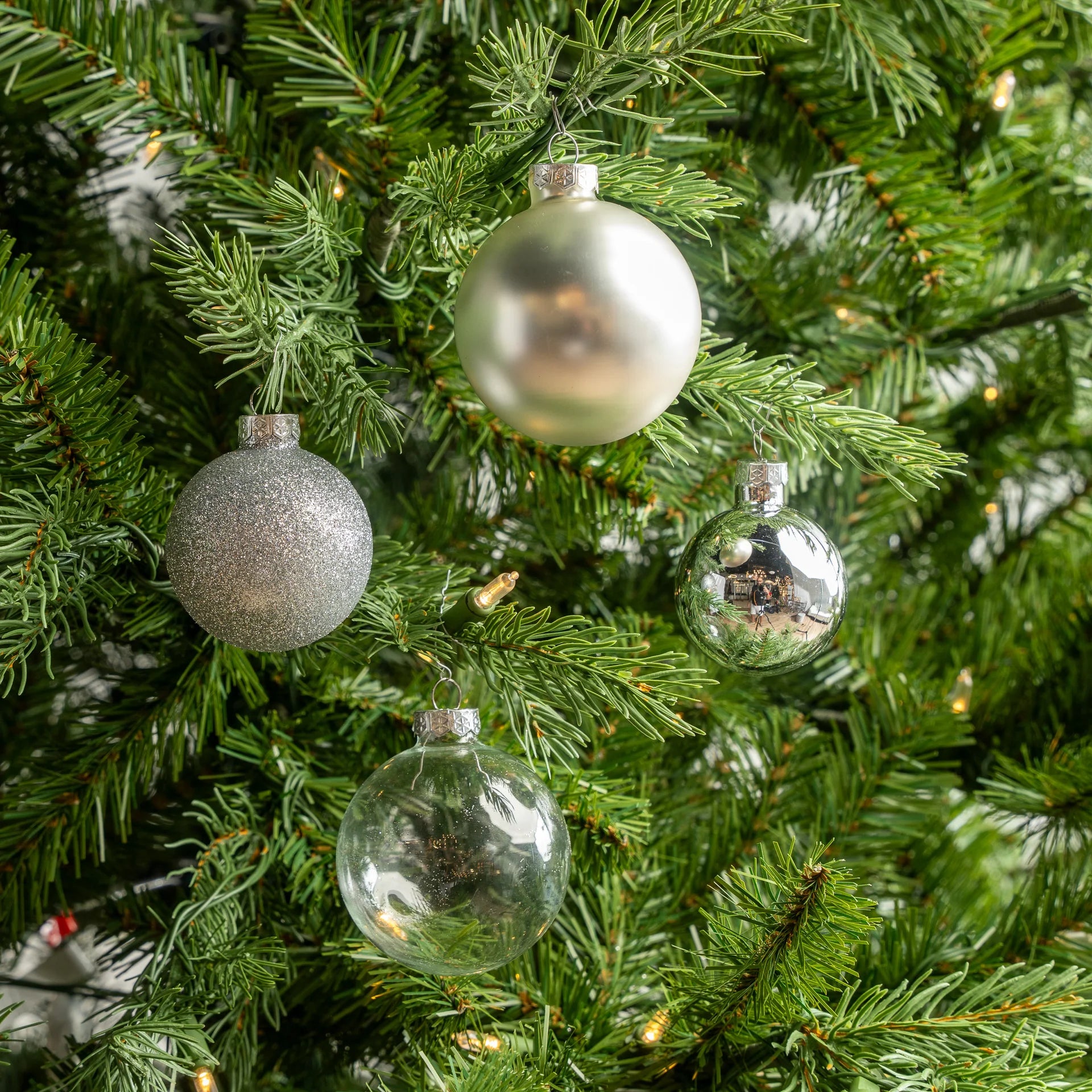 2-2.7" Assorted Glass Ornament Set Of 42