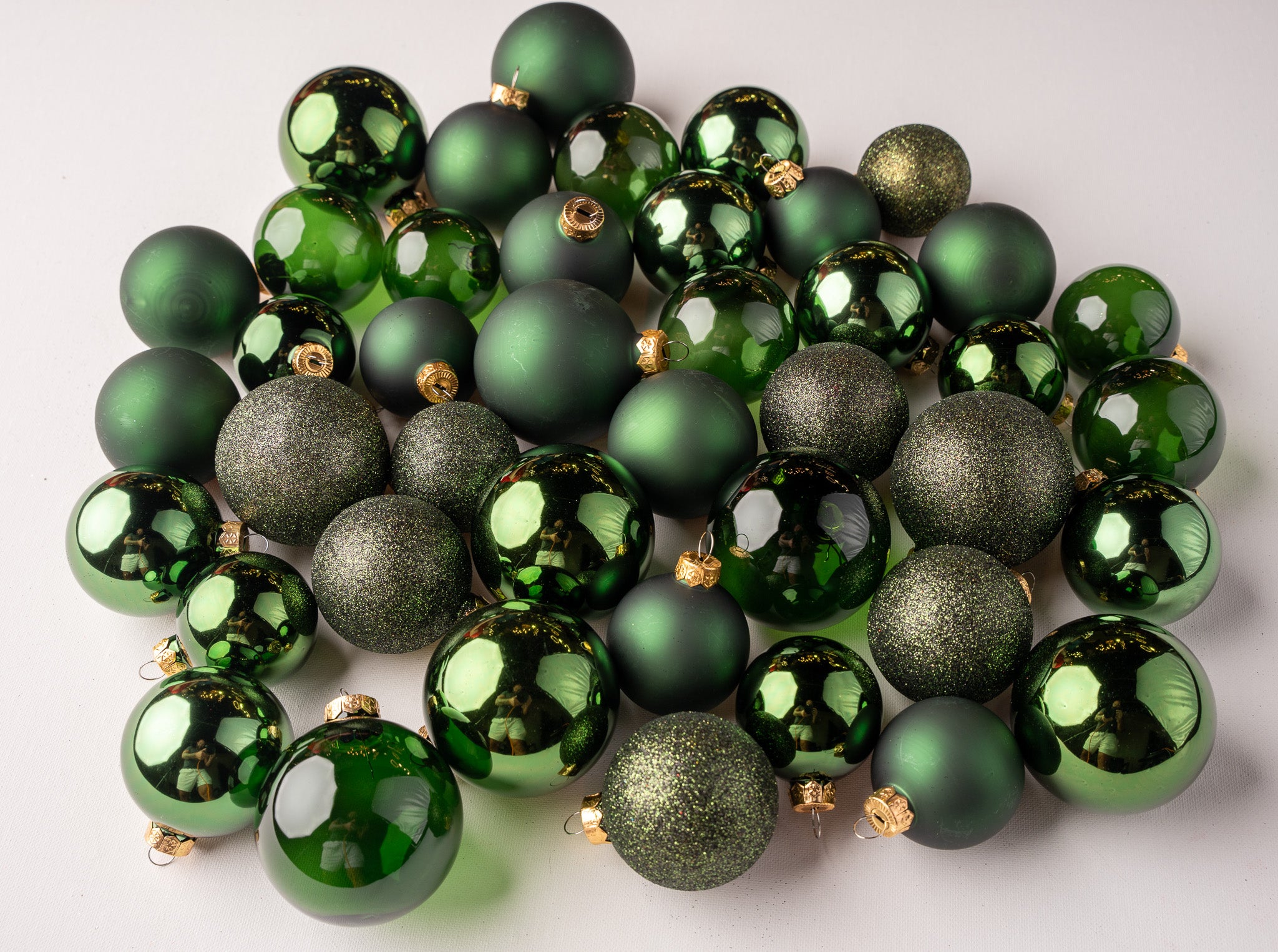 2-2.7" Assorted Glass Ornament Set Of 42