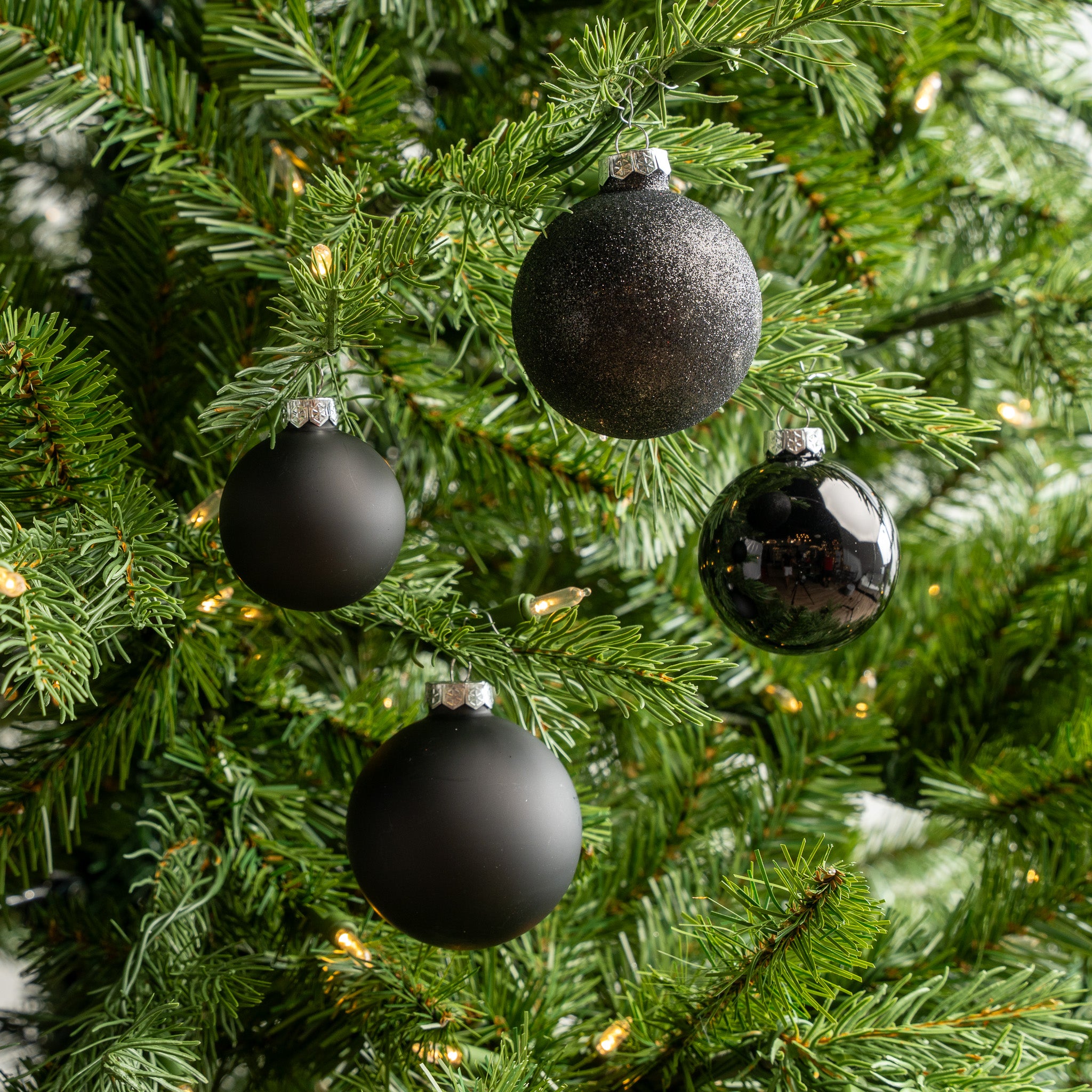 2-2.7" Assorted Glass Ornament Set Of 42