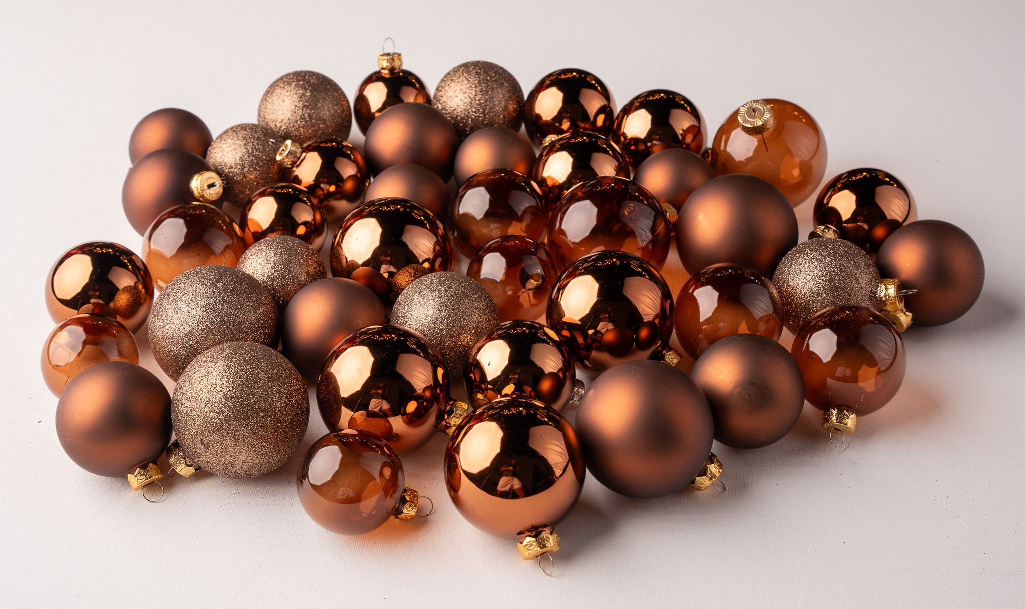 2-2.7" Assorted Glass Ornament Set Of 42