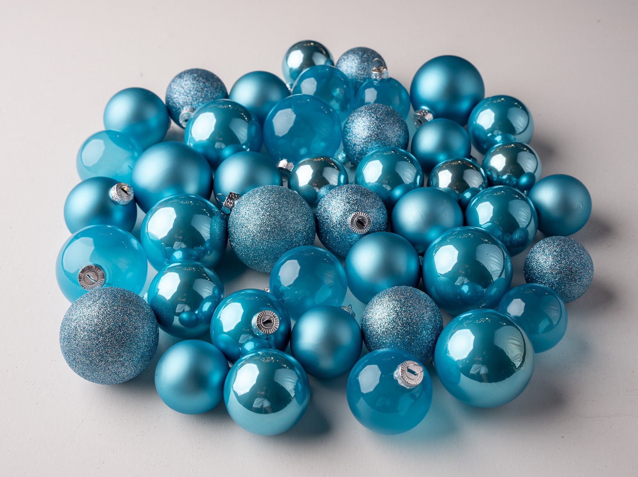 2-2.7" Assorted Glass Ornament Set Of 42