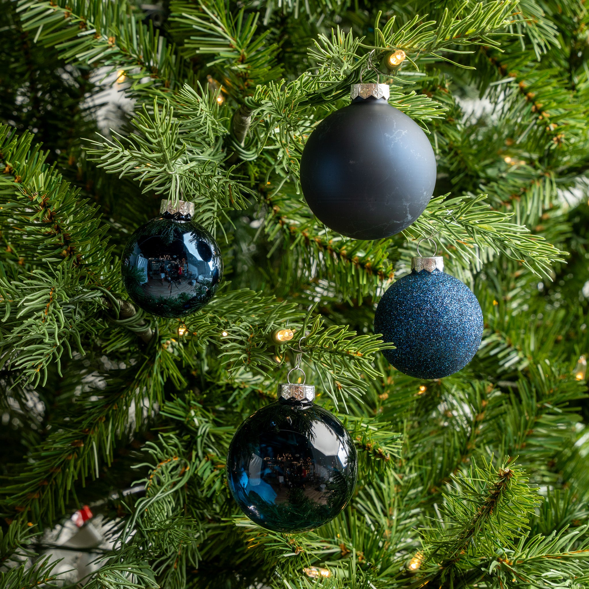 2-2.7" Assorted Glass Ornament Set Of 42