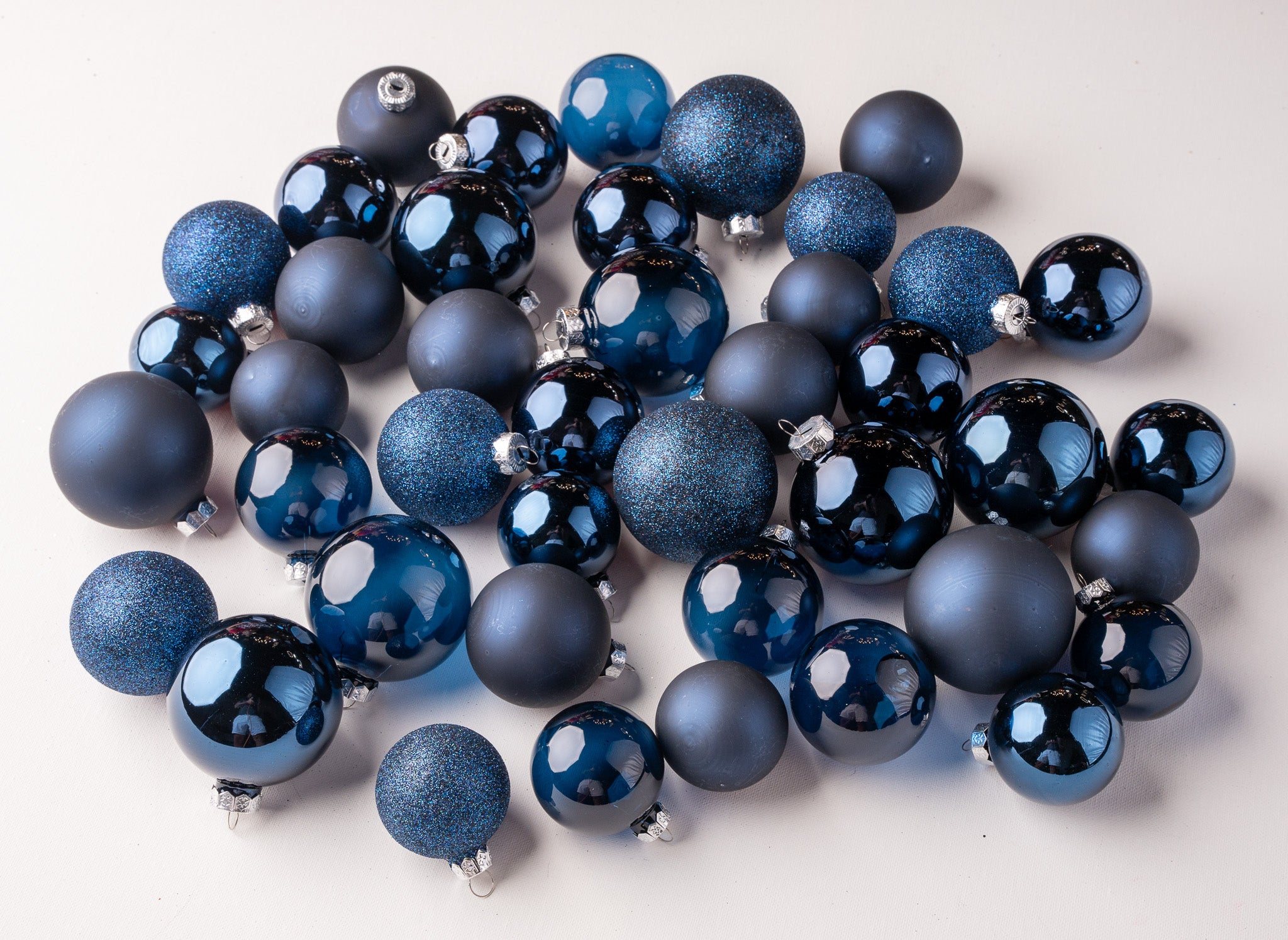 2-2.7" Assorted Glass Ornament Set Of 42