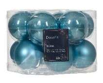 2" Shiny & Matte Glass Ball Ornament Set Of 10
