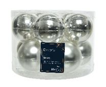 2" Shiny & Matte Glass Ball Ornament Set Of 10