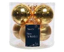 3" Gold Shiny Matte Glass Ball Ornament Set Of 6