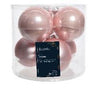 3" Pink Shiny Matte Glass Ball Ornament Set Of 6