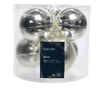 3" Silver Shiny Matte Glass Ball Ornament