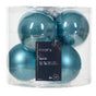 3" Sugar Blue Shiny Matte Glass Ball Ornament