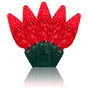 33 FT 100 LED Red C6 String Lights With Green Wire
