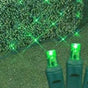 100 LED Green Net Lights With Green Wire & 5MM Bulbs