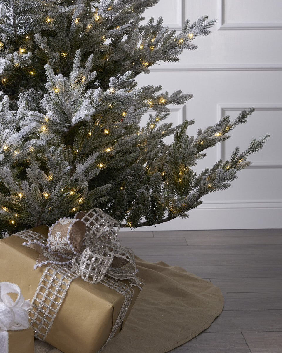Norway Spruce Snowy Tree Pre Lit Warm White LED Lights