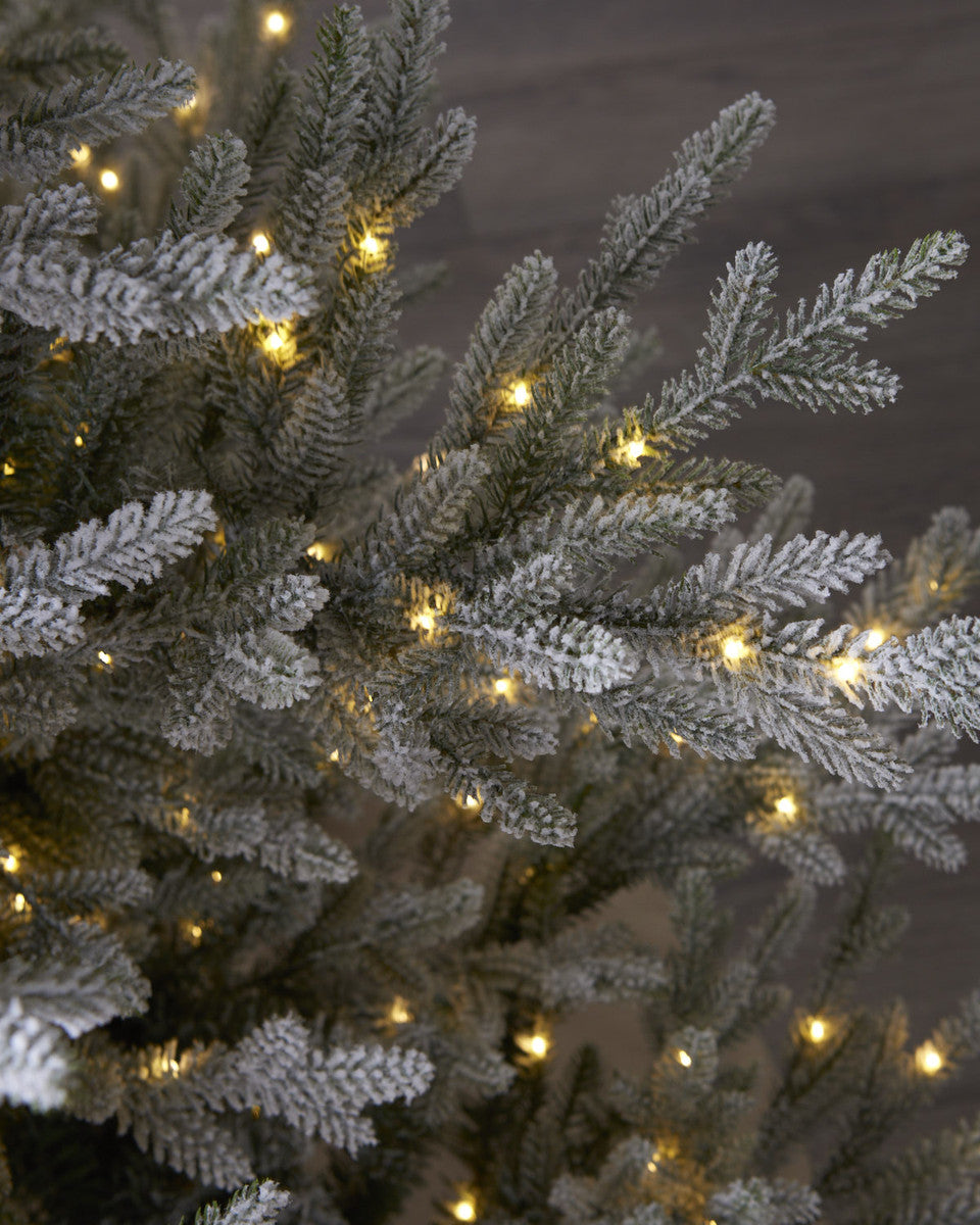 Norway Spruce Snowy Tree Pre Lit Warm White LED Lights