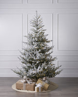 Norway Spruce Snowy Tree Pre Lit Warm White LED Lights