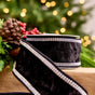 2.5" X 5YD Black Velvet Swarovski Trim Ribbon