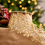2" X 5YD Gold Sheer Beaded Floral Trim Ribbon