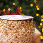 2" X 5YD Gold Platinum Sheer Beaded Floral Trim Ribbon