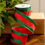2.5" X 5YD Red With Green Edge Ribbon