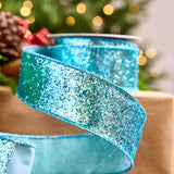 2.5" X 5YD Turquoise Full Glitter Ribbon