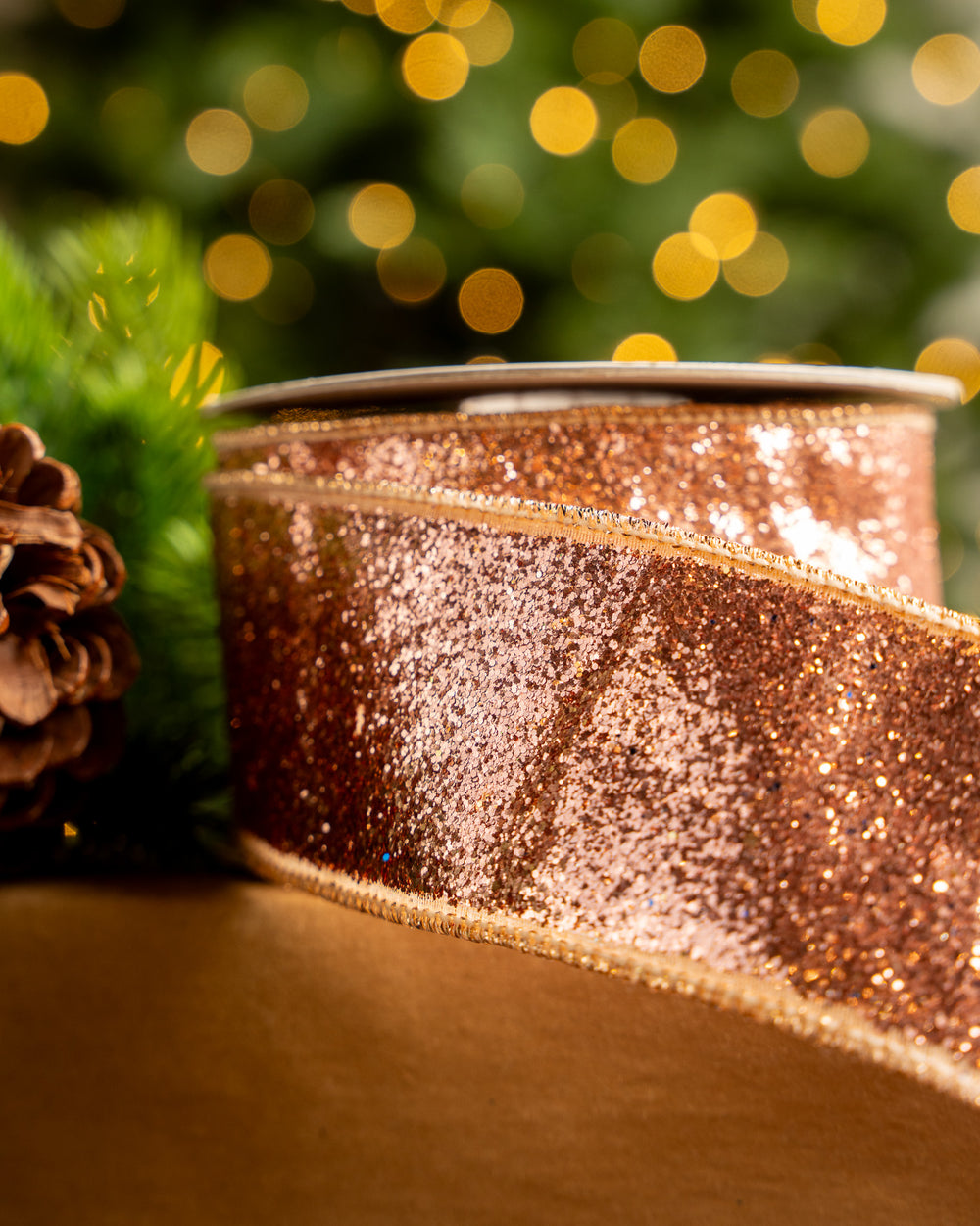 2.5" X 10YD Rose Full Glitter Ribbon