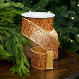 2.5" X 10YD Gold Glitter Ribbon