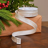 1" X 10YD Ivory Velvet Ribbon