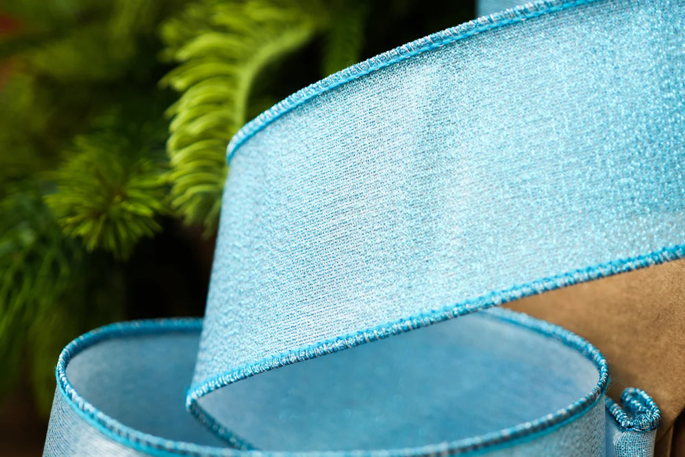 2.5" X 10YD Blue Metallic Ribbon