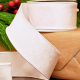 2.5" X 10YD White Velvet Ribbon
