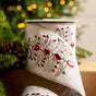 4" X 5YD White Velvet Ribbon With Red Jewels