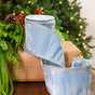 4" X 5YD Light Blue Velvet Swarovski Trim Ribbon