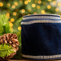 4" X 5YD Navy Blue Velvet Swarovski Trim