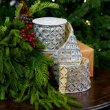 4" X 5YD Silver Beaded Jewel Trim Ribbon