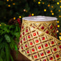 4" X 5YD Gold Beaded With Red Jewel Trim Ribbon
