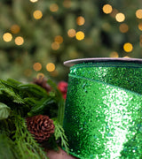 4" X 10YD Emerald Glitter Ribbon