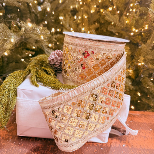 4" X 10YD Gold Sequin Ribbon