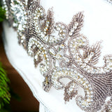 4" X 10YD Silver Sequin Embroidery Ribbon