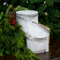 4" X 10YD White Sequin Trim Ribbon